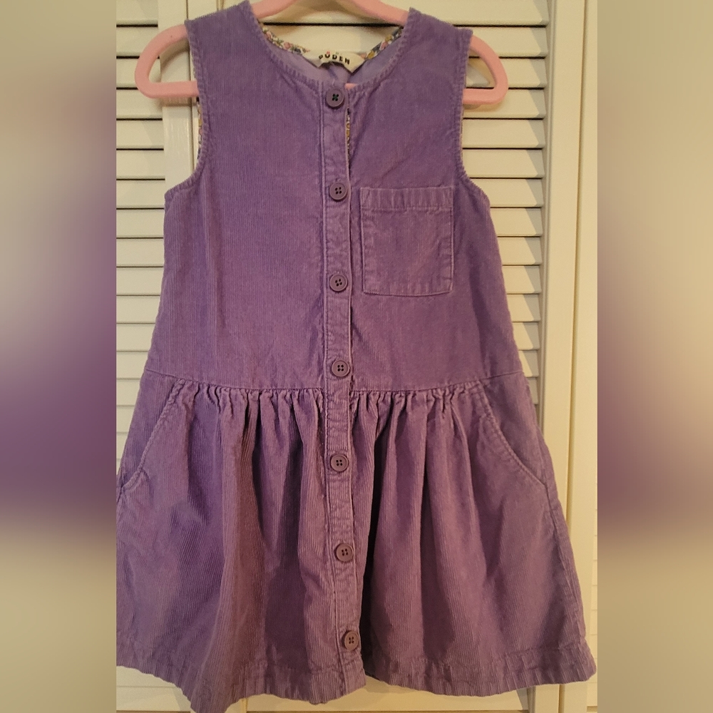 Mini Boden Cord Pinafore dress, Size 7-8